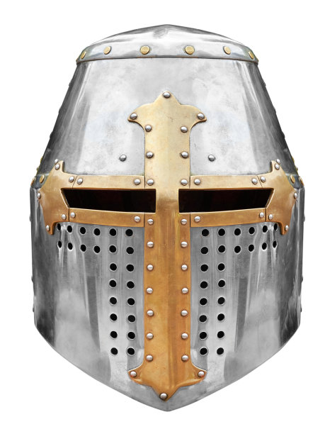 一个中世纪英俊骑士头盔的特写图片下载