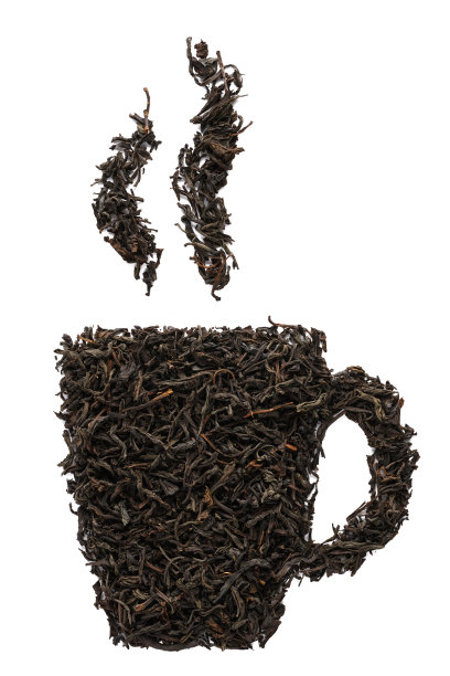 用干红茶叶子做成的茶杯形状。图片下载