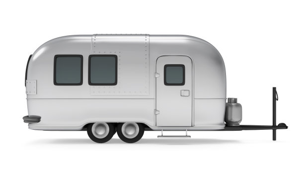 复古露营拖车孤立图片下载