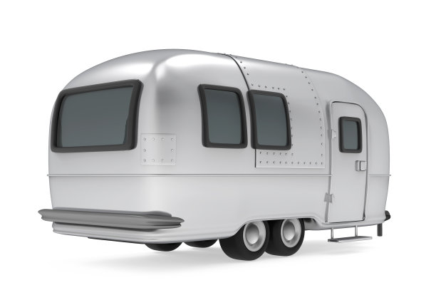 复古露营拖车孤立图片下载
