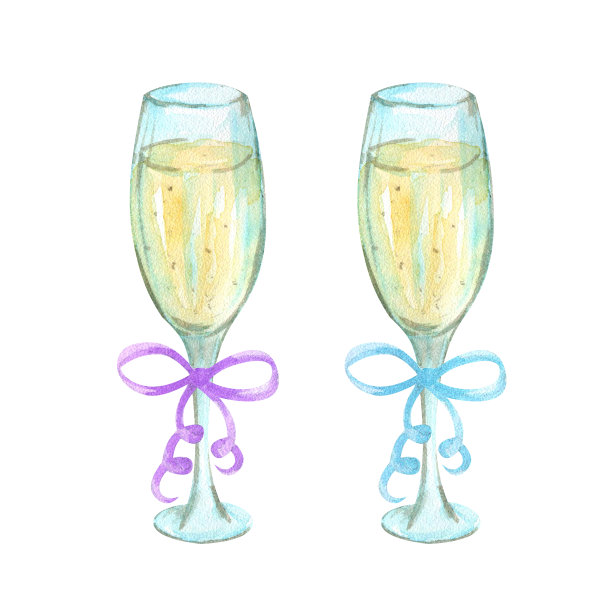 配香槟的婚礼眼镜图片下载