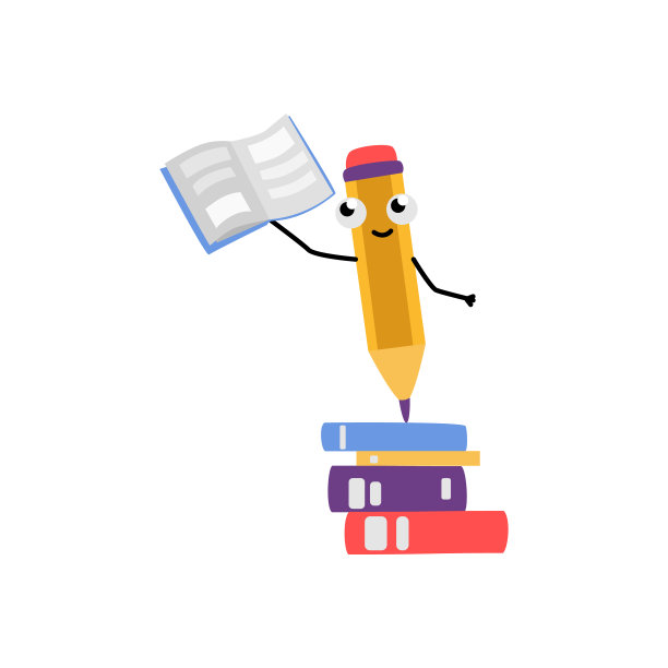 矢量可爱的黄色铅笔字符图片下载