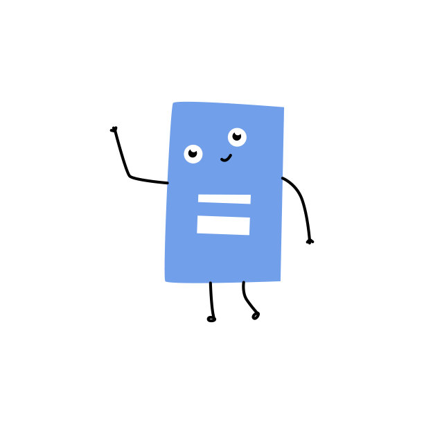 向量可爱的蓝色教科书字符图片下载