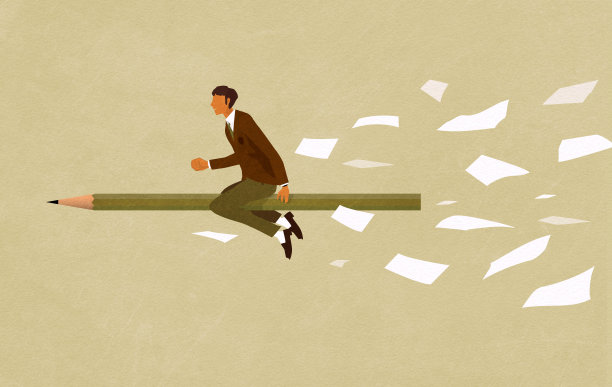 商人站在白色背景下图片下载