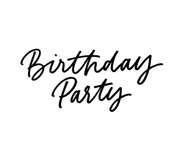 生日派对矢量手绘黑字。恭喜笔墨书法质感。图片下载