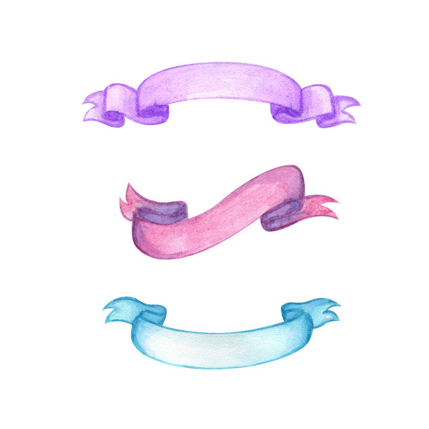 水彩丝带图片下载