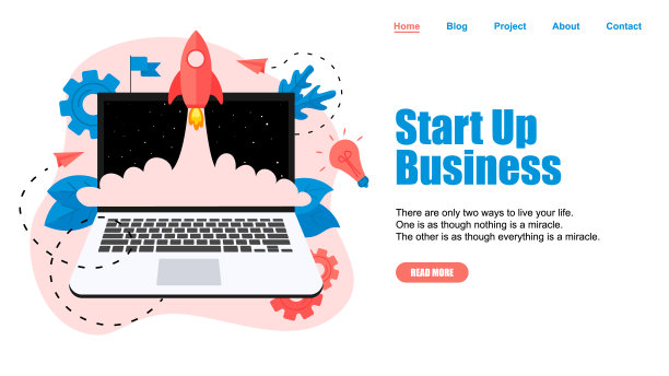 网页模板。启动一个新的在线业务的概念图片下载