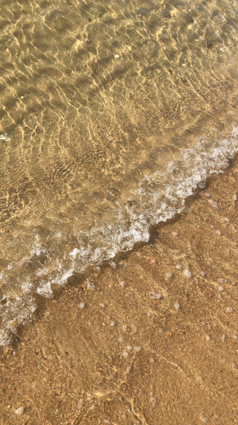 海滩沙波纹墙纸背景照片的图像，由潮汐和温和的海浪拍打Palolem海滩，果阿，南印度，水下的涟漪图案的海洋运动，文本的复制空间，反射，阴影，运动图片下载
