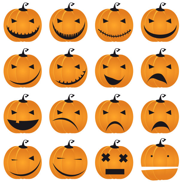 万圣节前夕，南瓜杰克微笑集图片下载