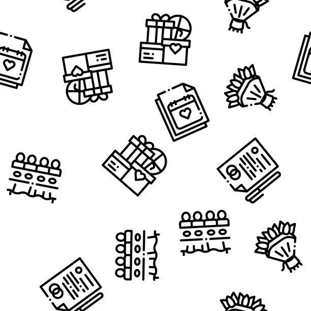 婚礼无缝模式矢量图片下载