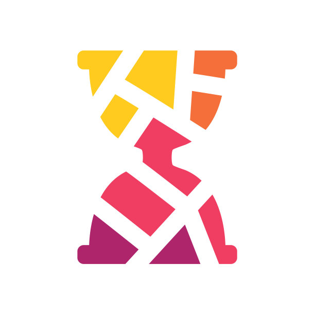 红色几何沙漏图标图片下载