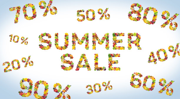 用水果和浆果做成的夏季销售横幅图片下载