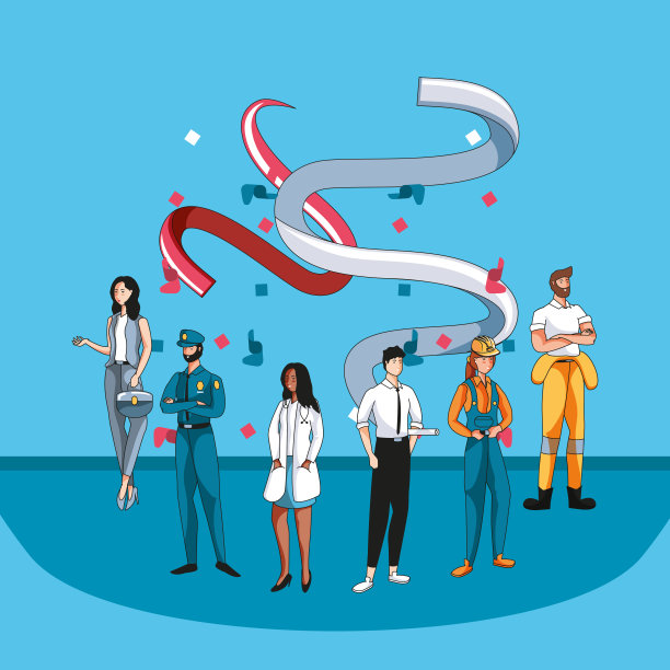 五一劳动节同工友们一起贴上快乐的标签素材图片