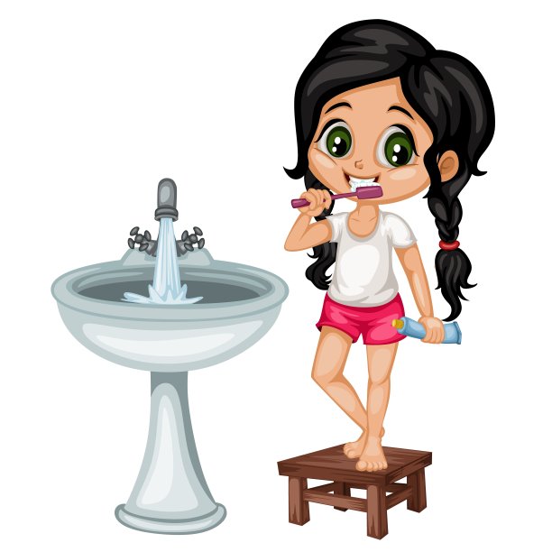 女孩刷牙图片下载