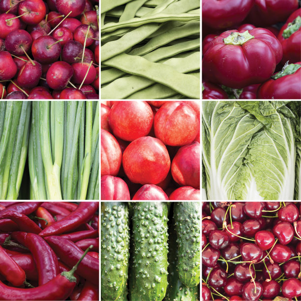 蔬菜食品的方形拼贴图片下载