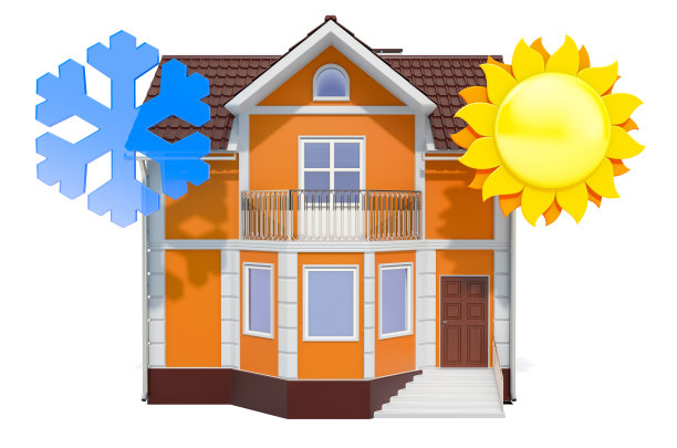 家庭气候控制概念，3D渲染孤立的白色背景图片下载