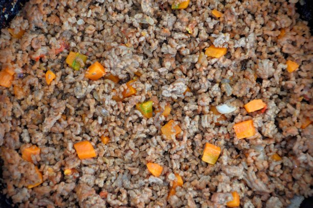 墨西哥传统的皮卡迪洛牛肉粉配胡萝卜图片下载