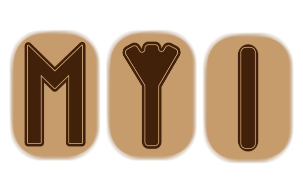 古代北欧文字的防御。免受魔法影响的保护。图片下载