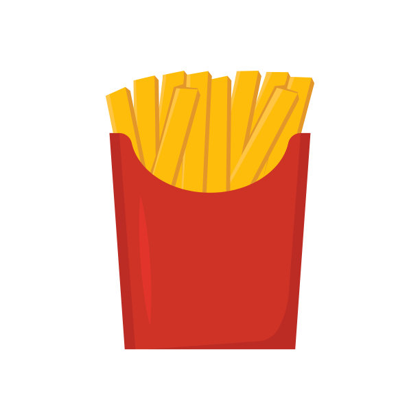 红色纸袋里的炸薯条图片下载