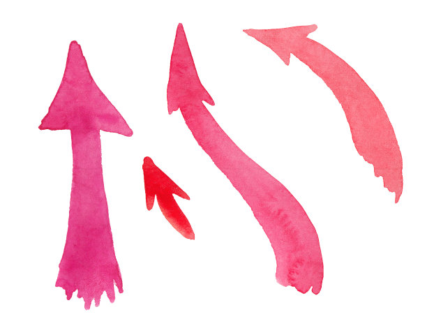 一套水彩多色箭头图片下载