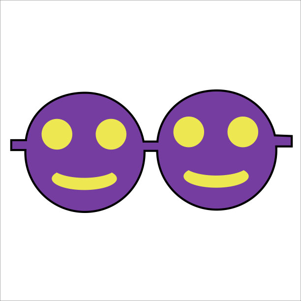 微笑有趣的眼镜为万圣节派对。孤立矢量图图片下载