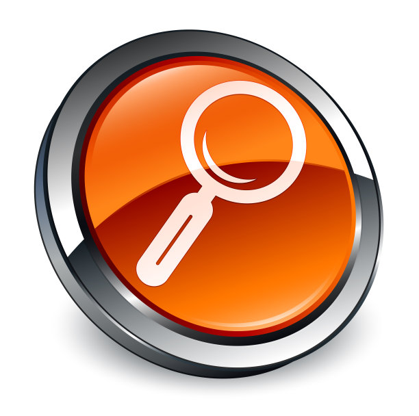 放大镜图标3d棕色圆形按钮图片下载