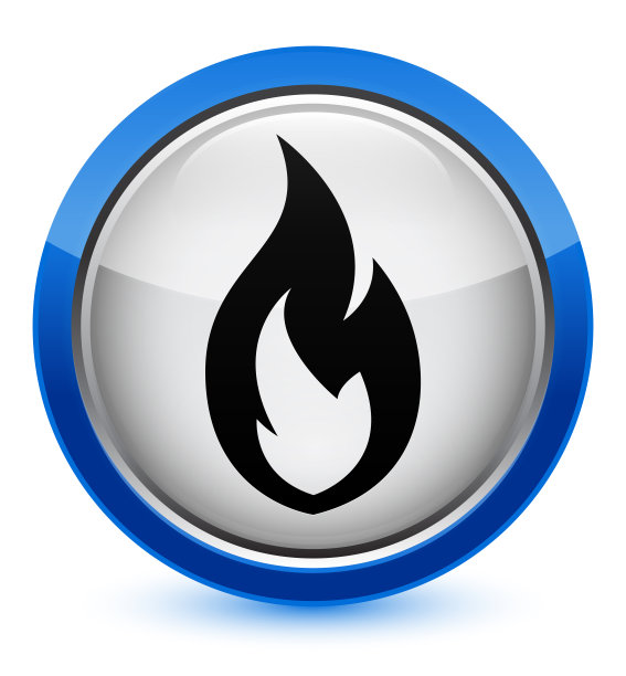 火焰火焰图标水晶蓝色圆形按钮图片下载