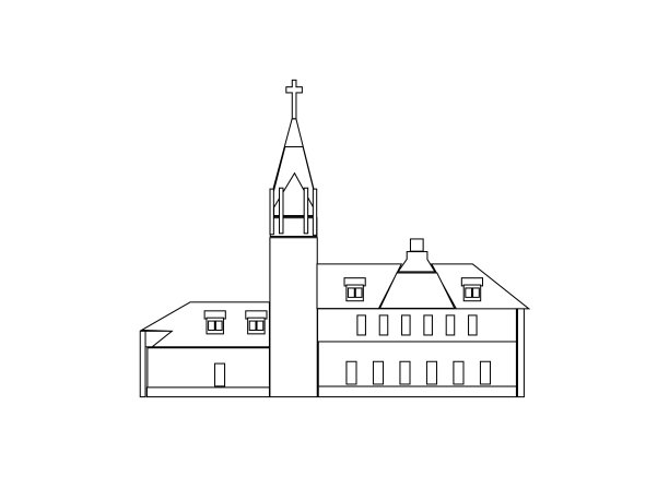 矢量插图的火车站与黑色和白色的线图片下载