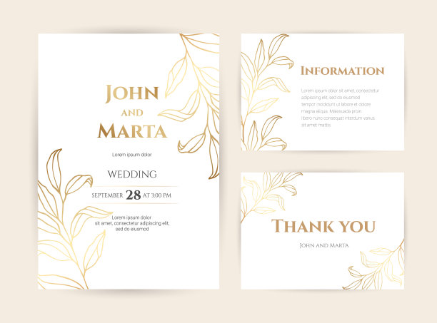 豪华的婚礼请帖。eps10图片下载