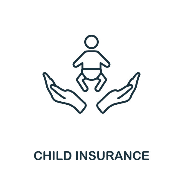 儿童保险大纲图标。细线风格的图标从保险图标集合。网页设计，应用程序，软件和打印简单的儿童保险图标图片下载
