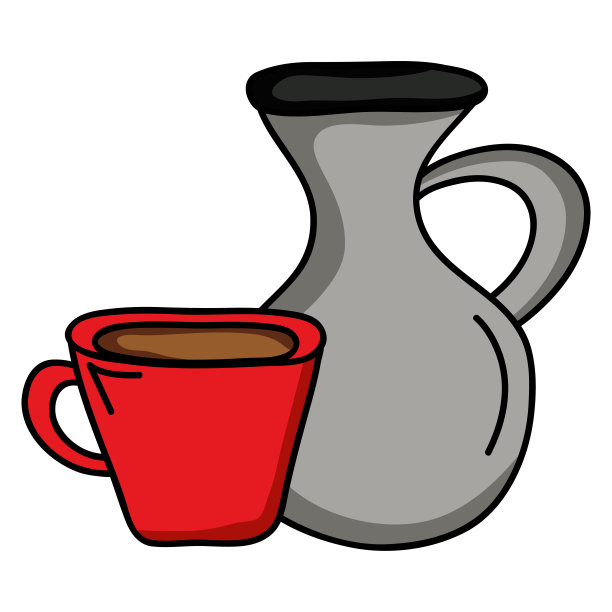 罐子水壶和杯子饮料图片下载