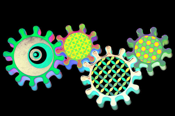 有毒隔离多色齿轮机构作为儿童玩具图片下载