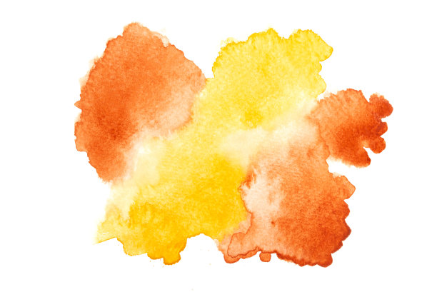 棕色和黄色水彩染色与彩色阴影油漆描边背景图片下载