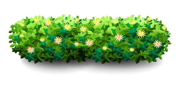 布什花园。绿色的花园植被灌木图标。图片下载