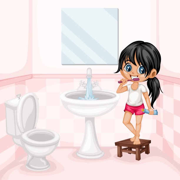 女孩刷牙图片下载
