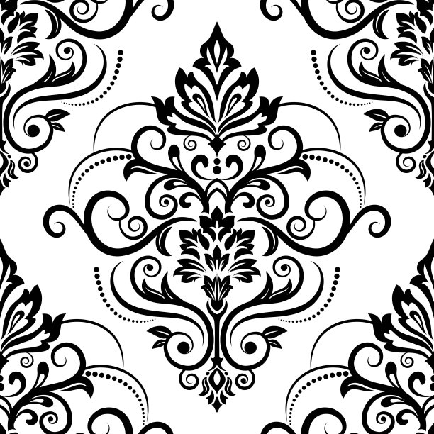 无缝的东方模式。Vector复古花卉无缝图案元素。粉红色的墙纸。素材图片