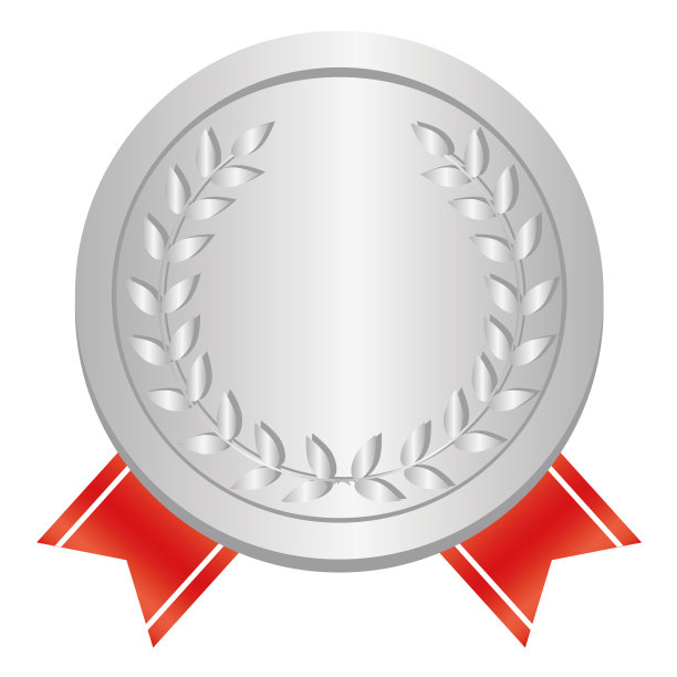 插图材料的银牌。图片下载