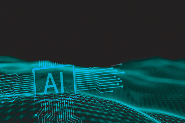 Ai概念现代服务器室。绿色技术背景图片下载