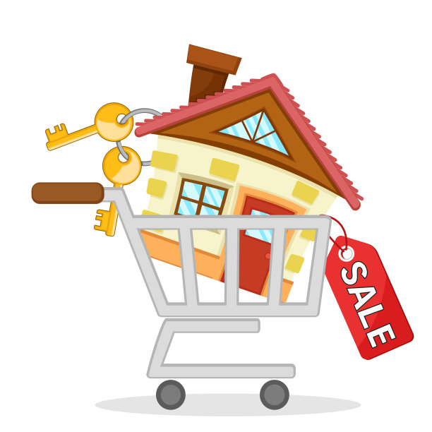 新房子的钥匙在一个白色的推车上。图片下载