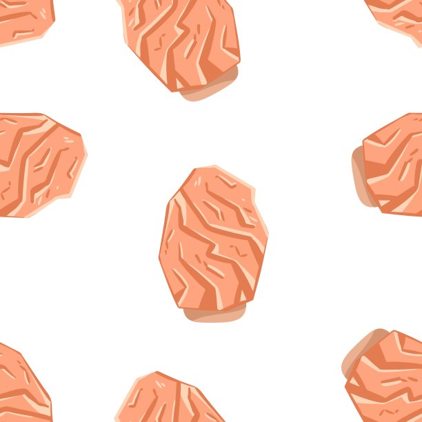 喜马拉雅盐灯无缝图案。矢量背景模板与盐晶体图片下载