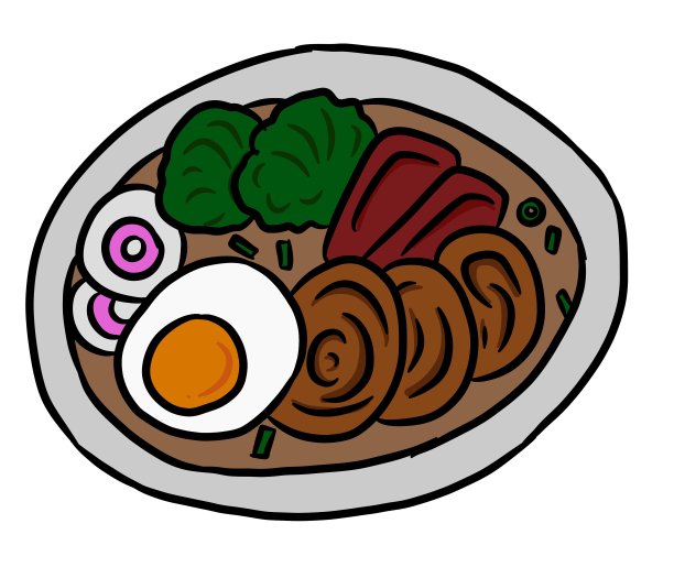 卡通拉面日本食物在白色的背景图片下载