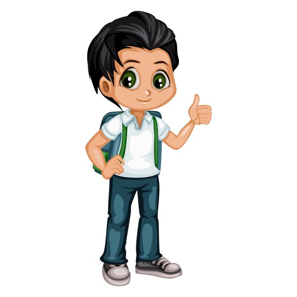 学校里男孩的孤立图片下载