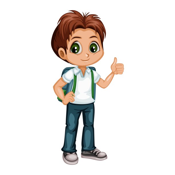学校里男孩的孤立图片下载
