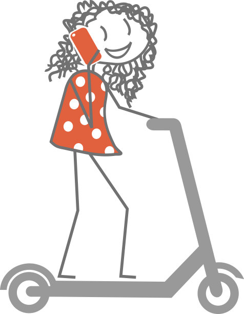 女人在踏板车上打电话图片下载