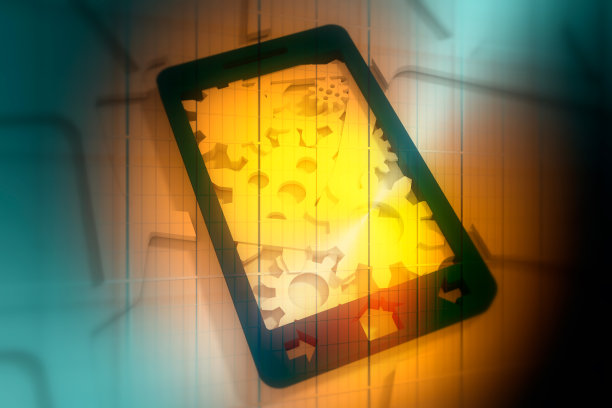 移动智能手机与齿轮齿轮团队图标图片下载