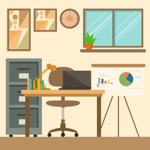 工作空间的室内插图图片下载