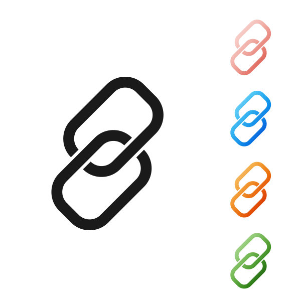 黑链链接图标孤立在白色背景上。单一的链接。超链接链的象征。设置图标丰富多彩。矢量图图片下载