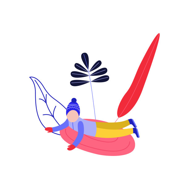 男孩在冬天戴着帽子在户外玩雪图片下载