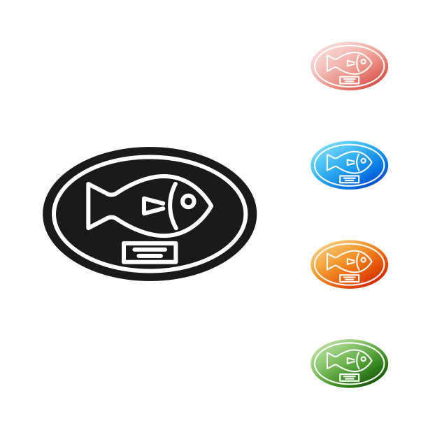 黑鱼奖杯挂在白板上，图标孤立在白色背景上。挂在墙上的钓鱼奖杯。设置图标丰富多彩。矢量图图片下载