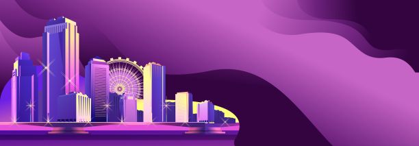 夜晚霓虹的城市图片下载